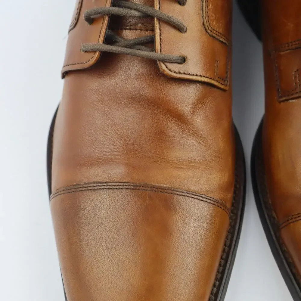 J.Murphy Johnston & Murphy Mens 9.5W Natural Leather Cap Toe Oxford Dress Shoe
